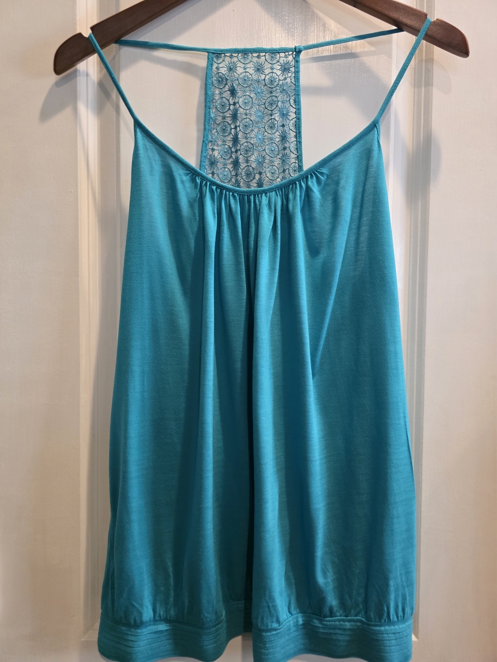 Express NWT  Teal Lace Back Scoop Neck Tank